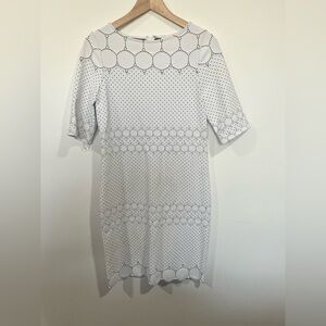 Julia Jordan White Polka Dot Long Sleeve Dress